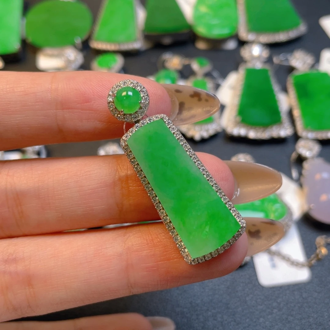 翡翠银S925镶嵌吊坠(不含链)