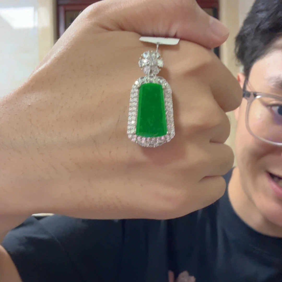 翡翠银S925镶嵌颈饰吊坠