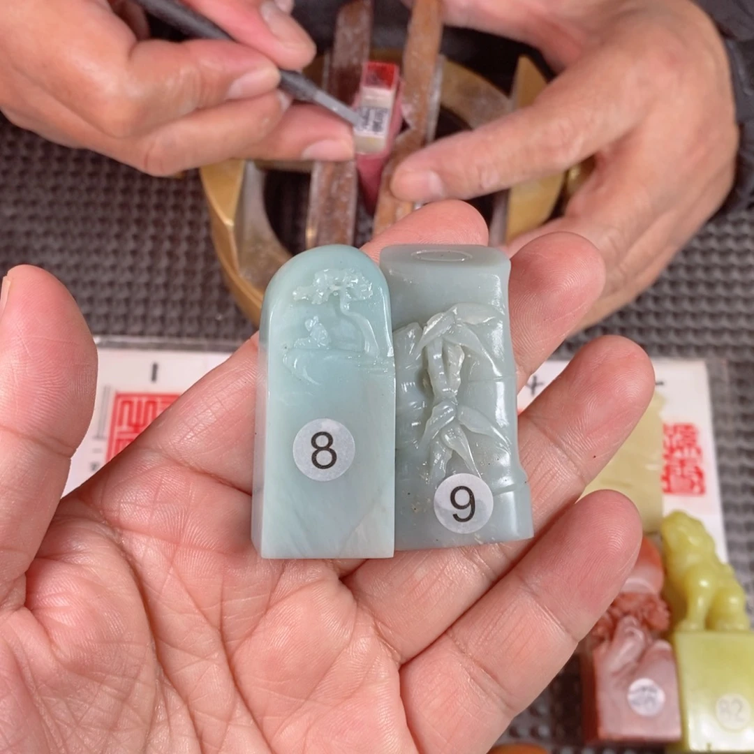 云南石纂刻套章天青蓝