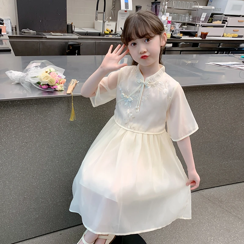 女童连衣裙2025新款夏装儿童夏天汉服洋气公主裙夏季女孩网红裙子