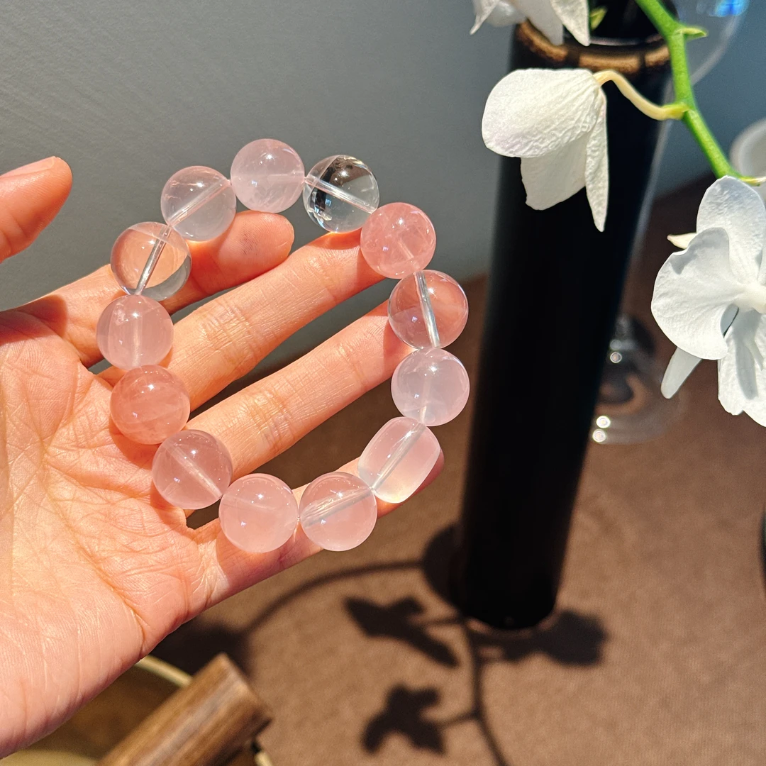 灼灼桃花  水晶 手串