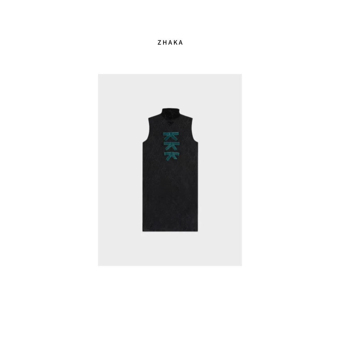 ZHAKA/维诺奇桑蚕丝立体绣珠蝶连衣裙zk1850