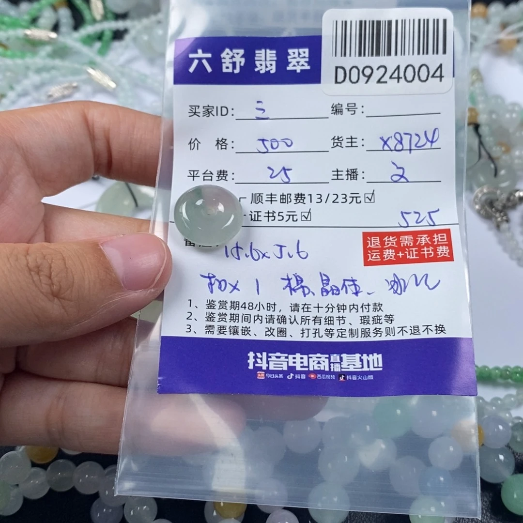 三***️未镶嵌挂件翡翠D0924004