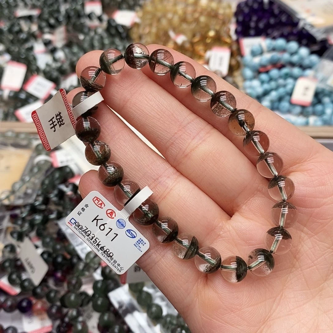 未镶嵌手链水晶K611 绿幽灵 福利放漏 8m+