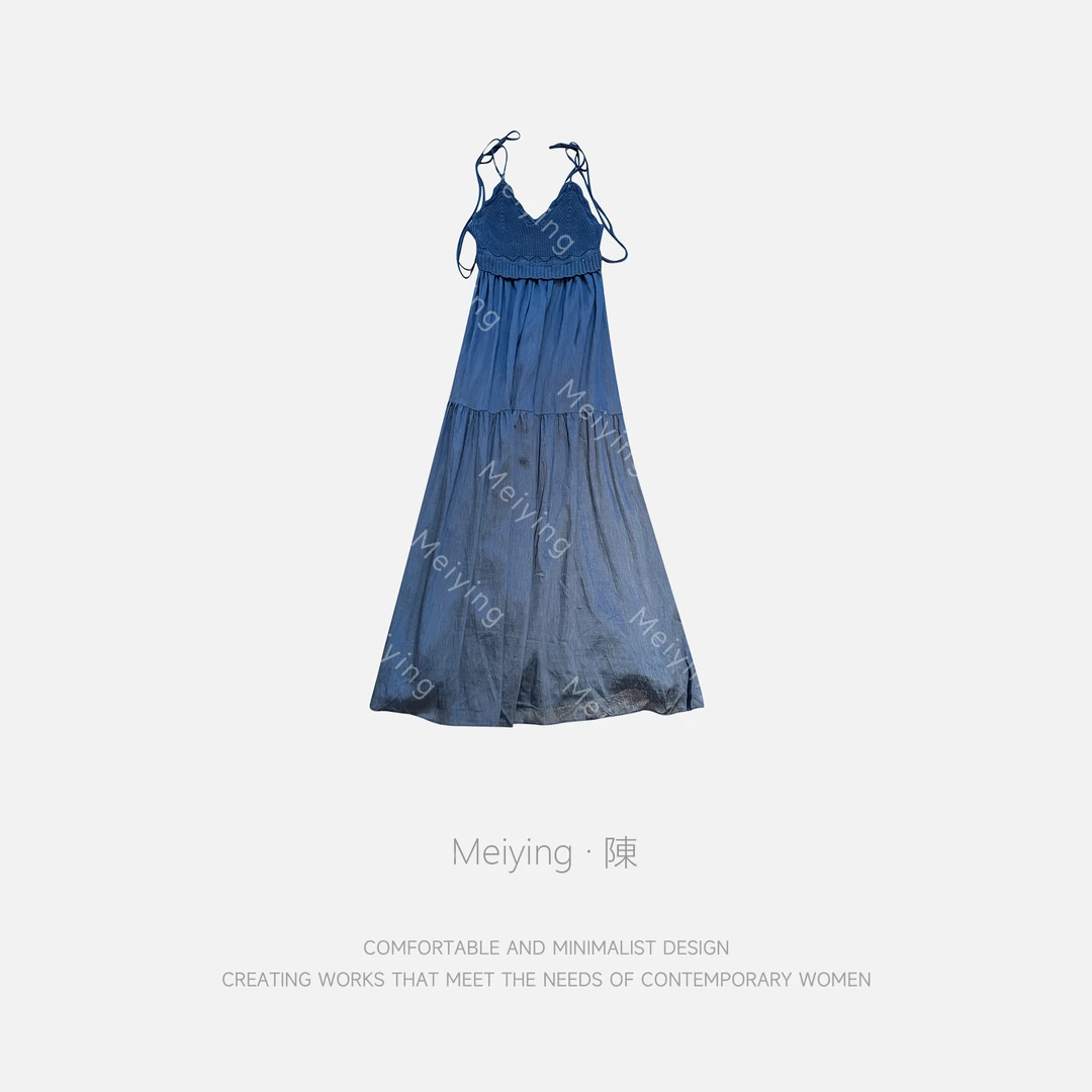 Meiying-“风染的蓝”棉麻混纺连衣裙YA5XL032