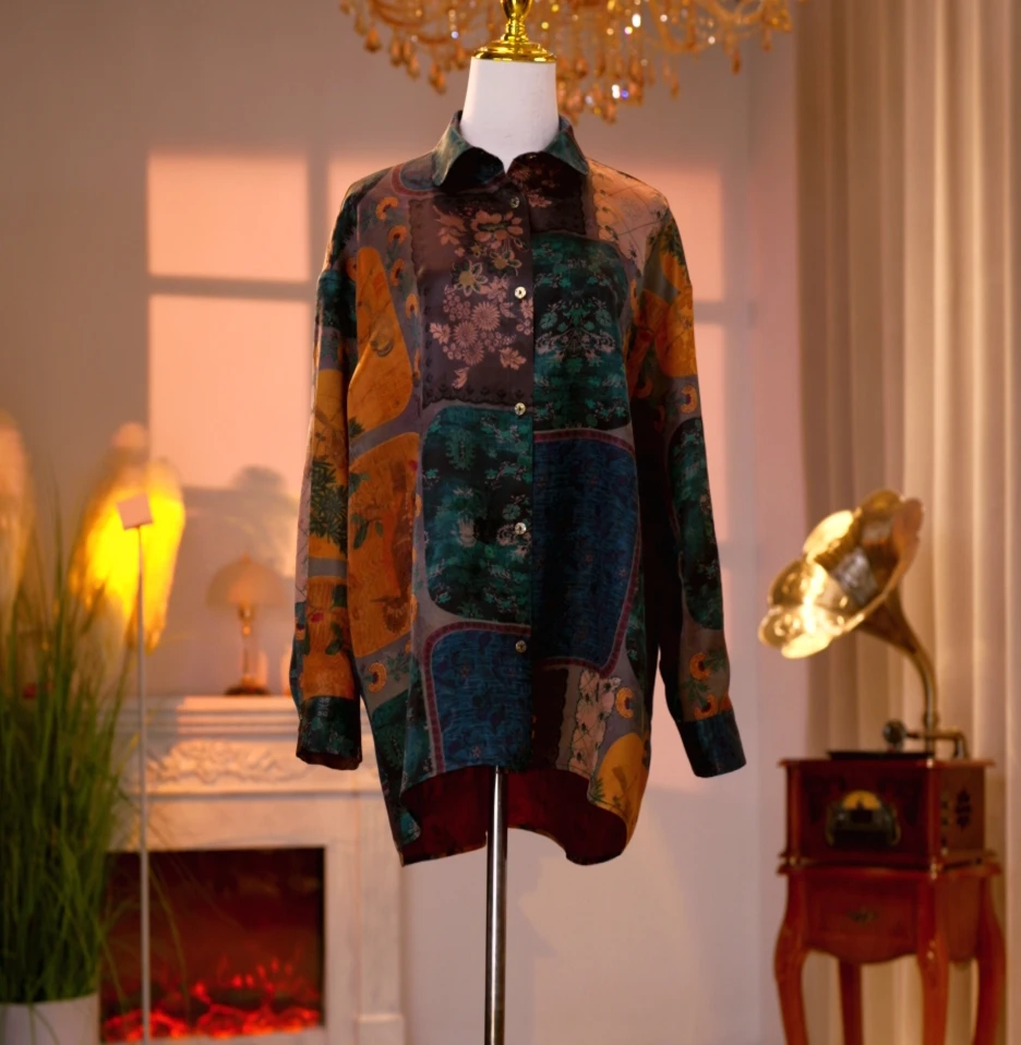 香云纱高定时尚气质减龄中式衬衫上衣250174