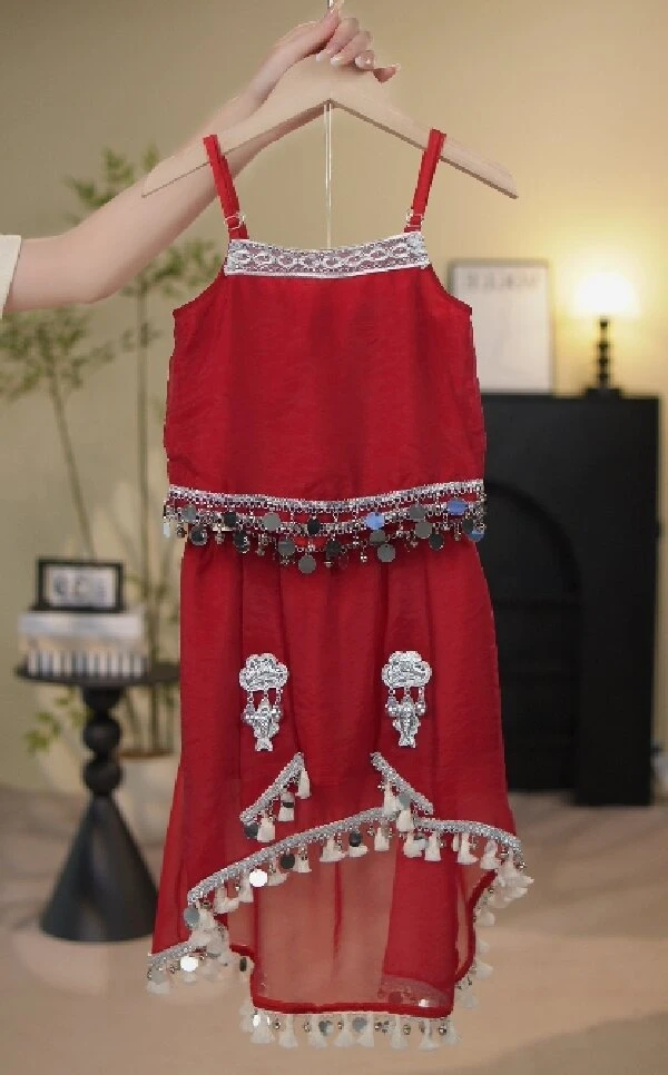 【NORA】女童新款不规则半裙吊带上衣套装