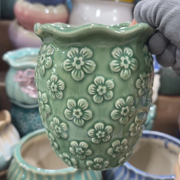 凑9米包邮，有孔，陶瓷花盆