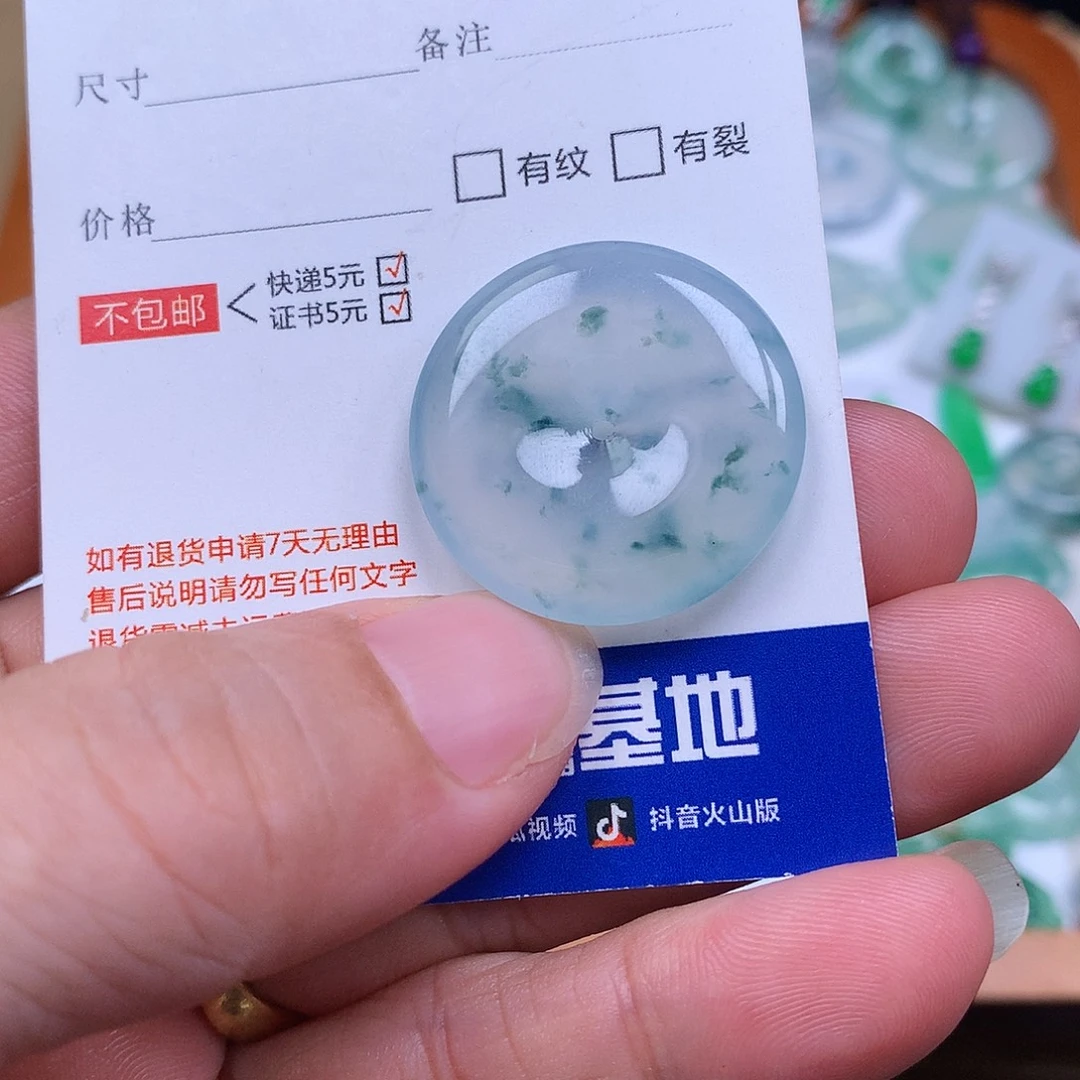 颈饰未镶嵌翡翠天然缅甸A货翡翠冰种平安扣