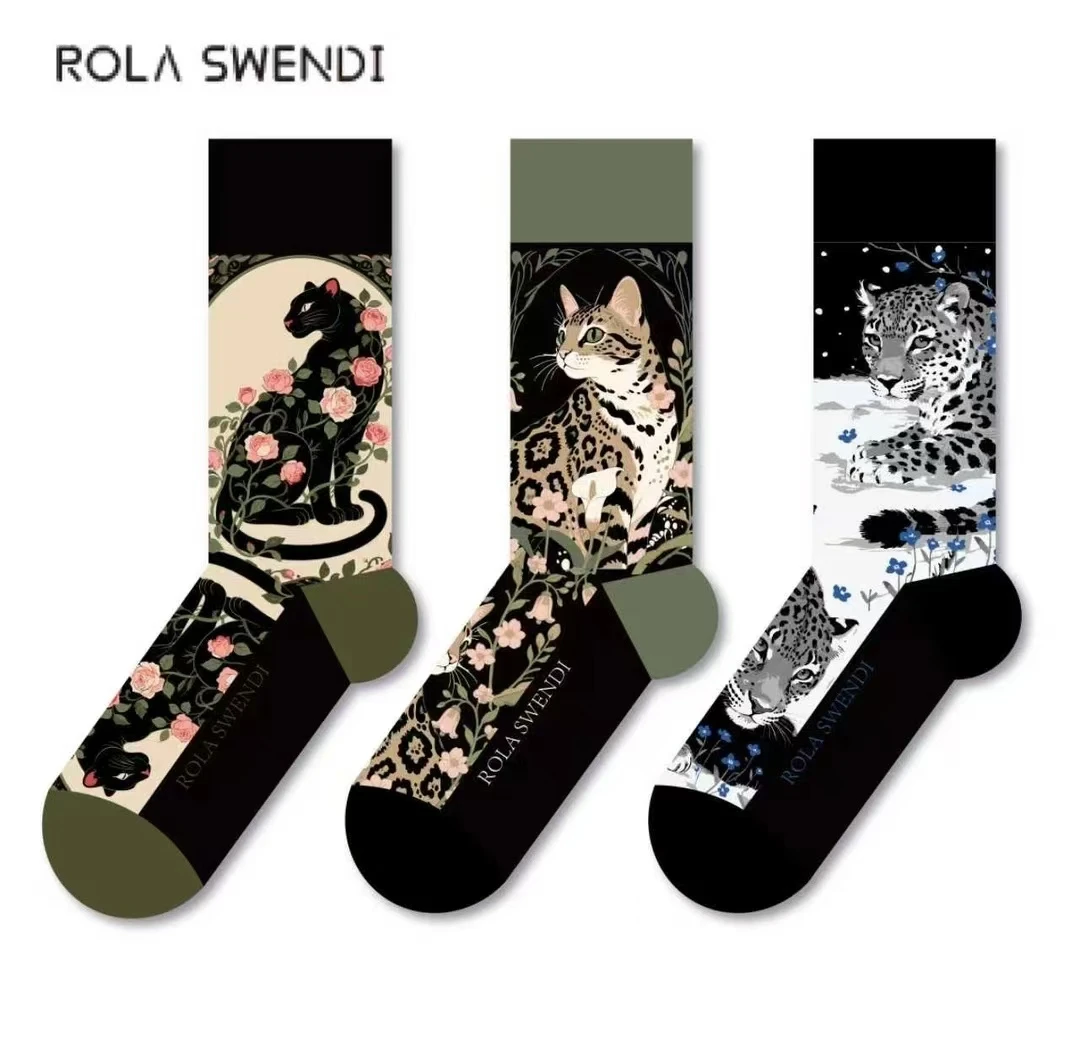 ROLA SWEND 秋冬棉袜透气轻奢法式动物男女同款袜子（MMB）
