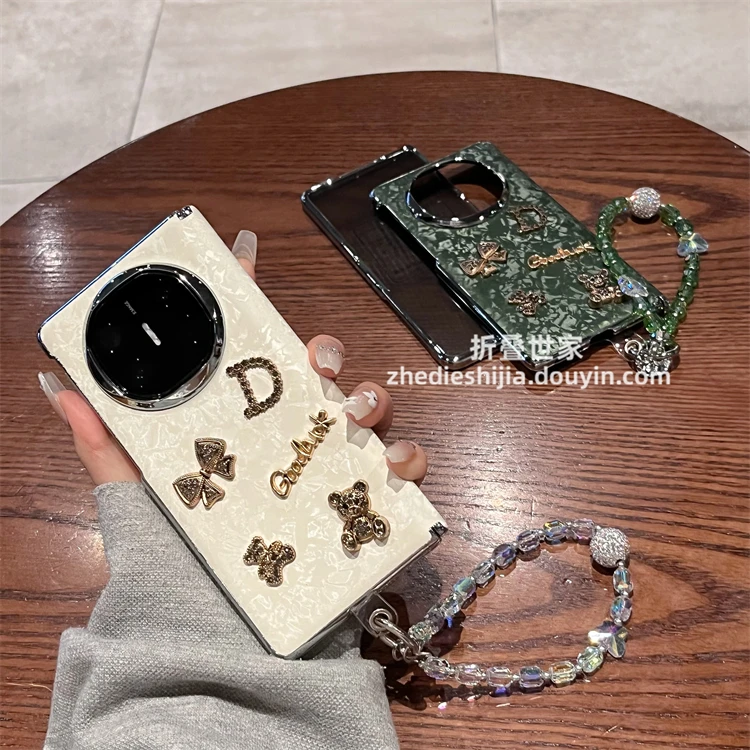 适用华为MateX5手机壳小熊磁吸中轴保护荣耀V5折叠全包壳膜一体X6