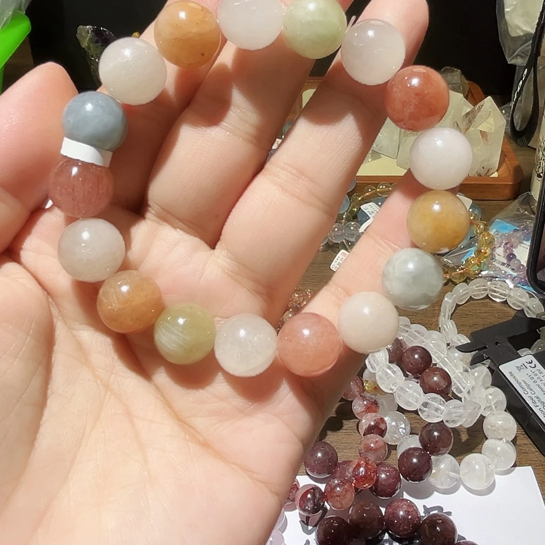 水晶手链未镶嵌彩兔毛12毫米80号