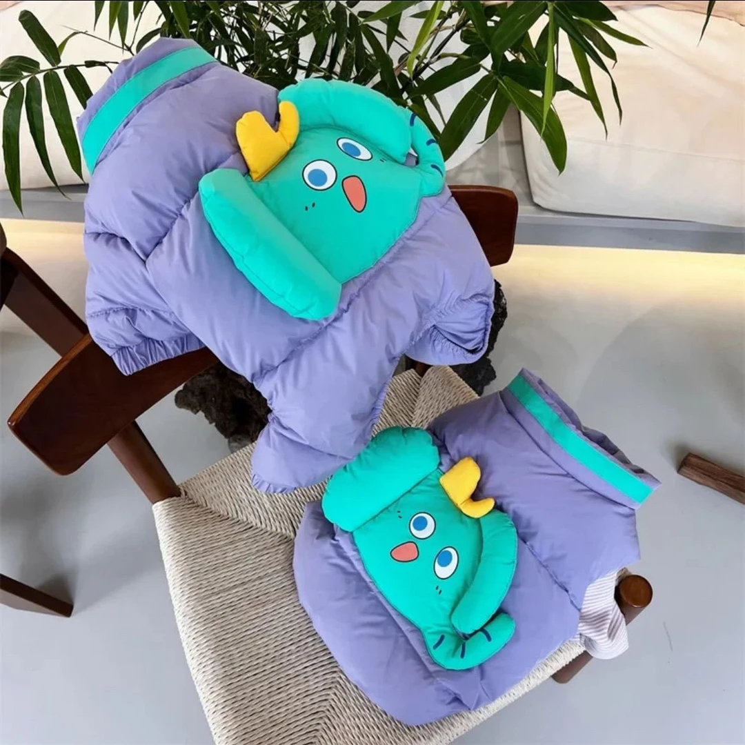 宠物秋冬加绒马甲四脚裤宠物法斗衣服泰迪柯基比熊马尔济斯加厚