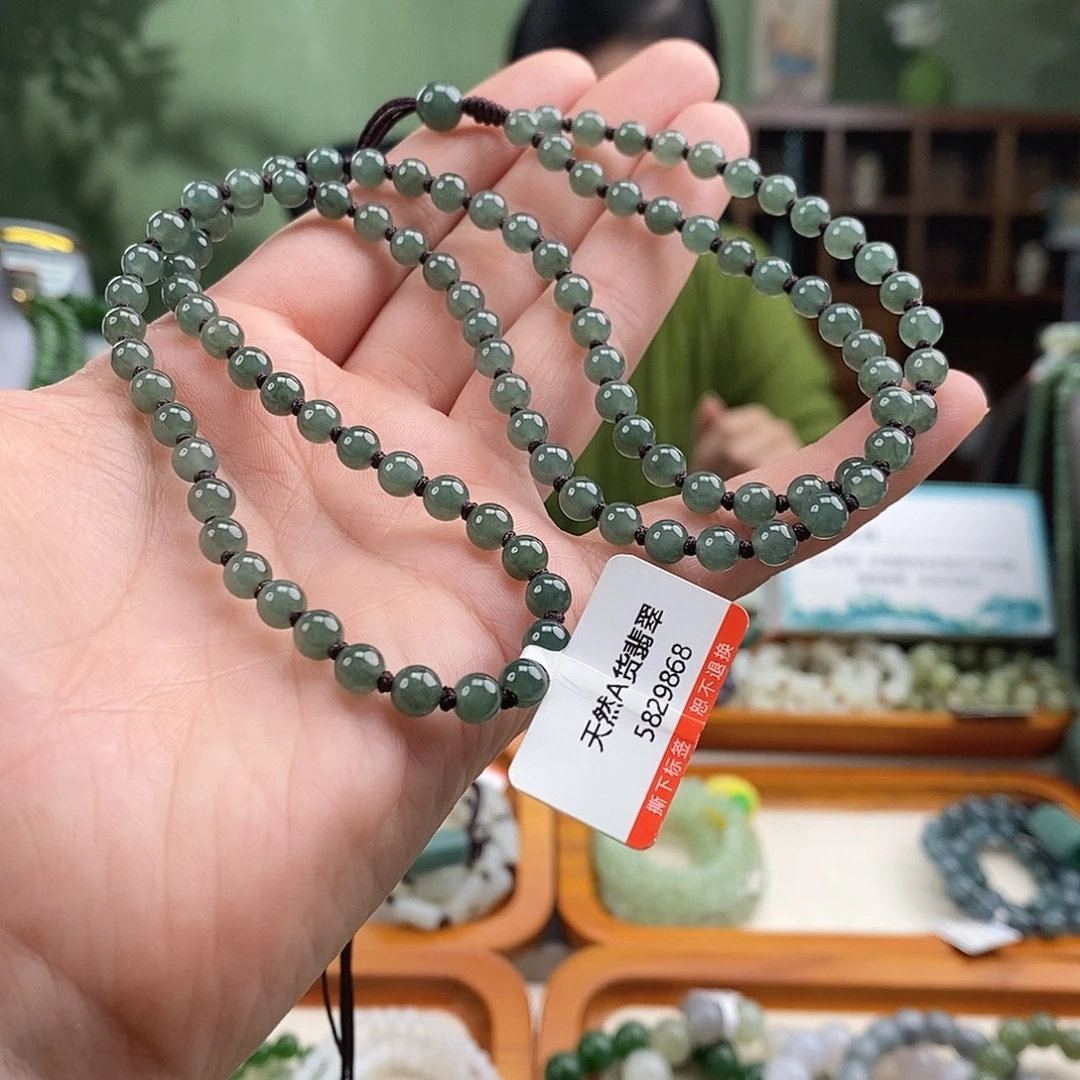 翡翠未镶嵌颈饰天然翡翠项链