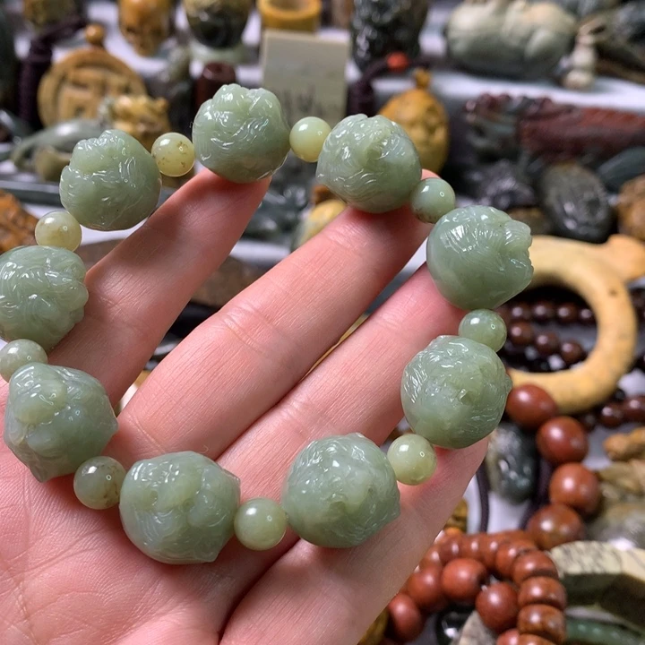 未镶嵌岫岩河磨玉（透闪石质玉）笔搁