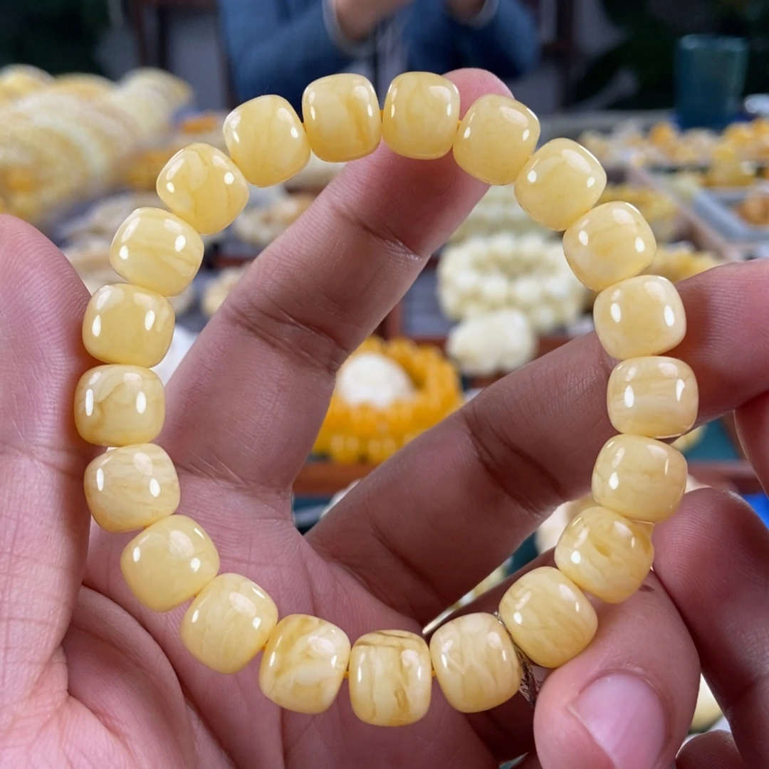 琥珀未镶嵌珠宝奇石10+虎皮纹老型手串15