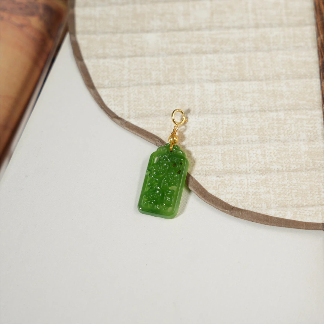 希雅-天然和田玉18K金吊坠