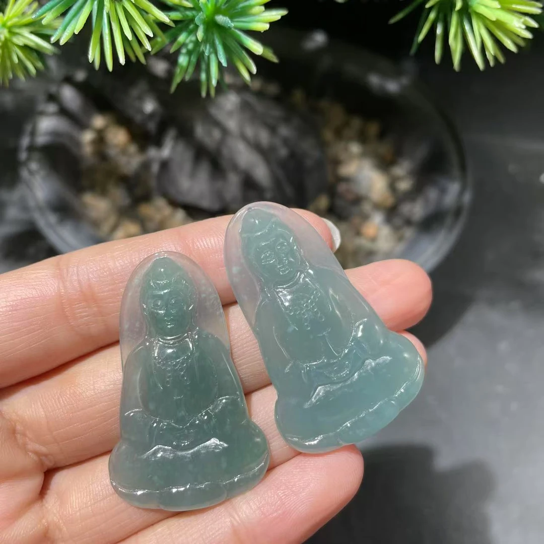 【玉经纶】-30122/Q30-天然A货翡翠观音吊坠-多样性发其一