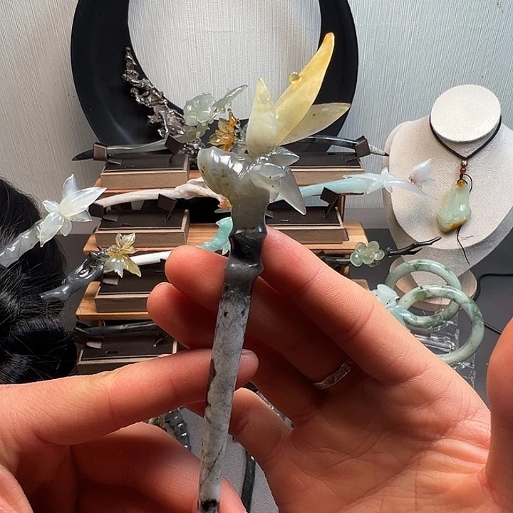 蛇纹石玉未镶嵌发簪