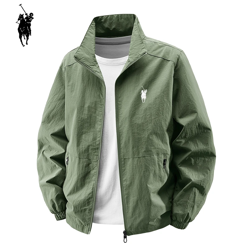 保罗克鲁德夹克外套春秋季休闲大码宽松男立领户外薄款冲锋上衣男