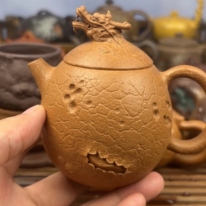 茶壶紫砂龙蛋原矿黄降坡200c