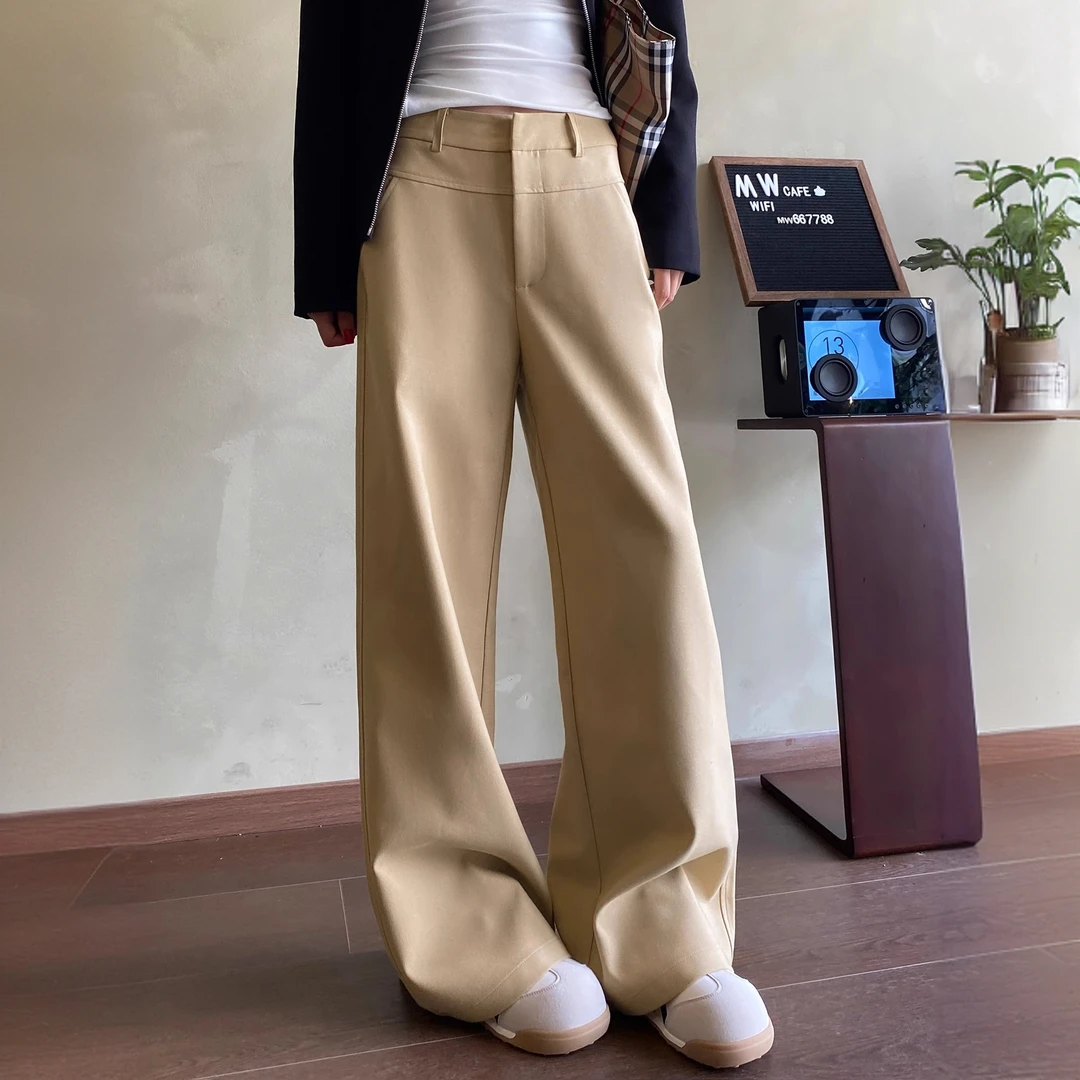 阔腿裤女2025春秋季新款高腰垂感窄版显瘦西装裤休闲直筒裤