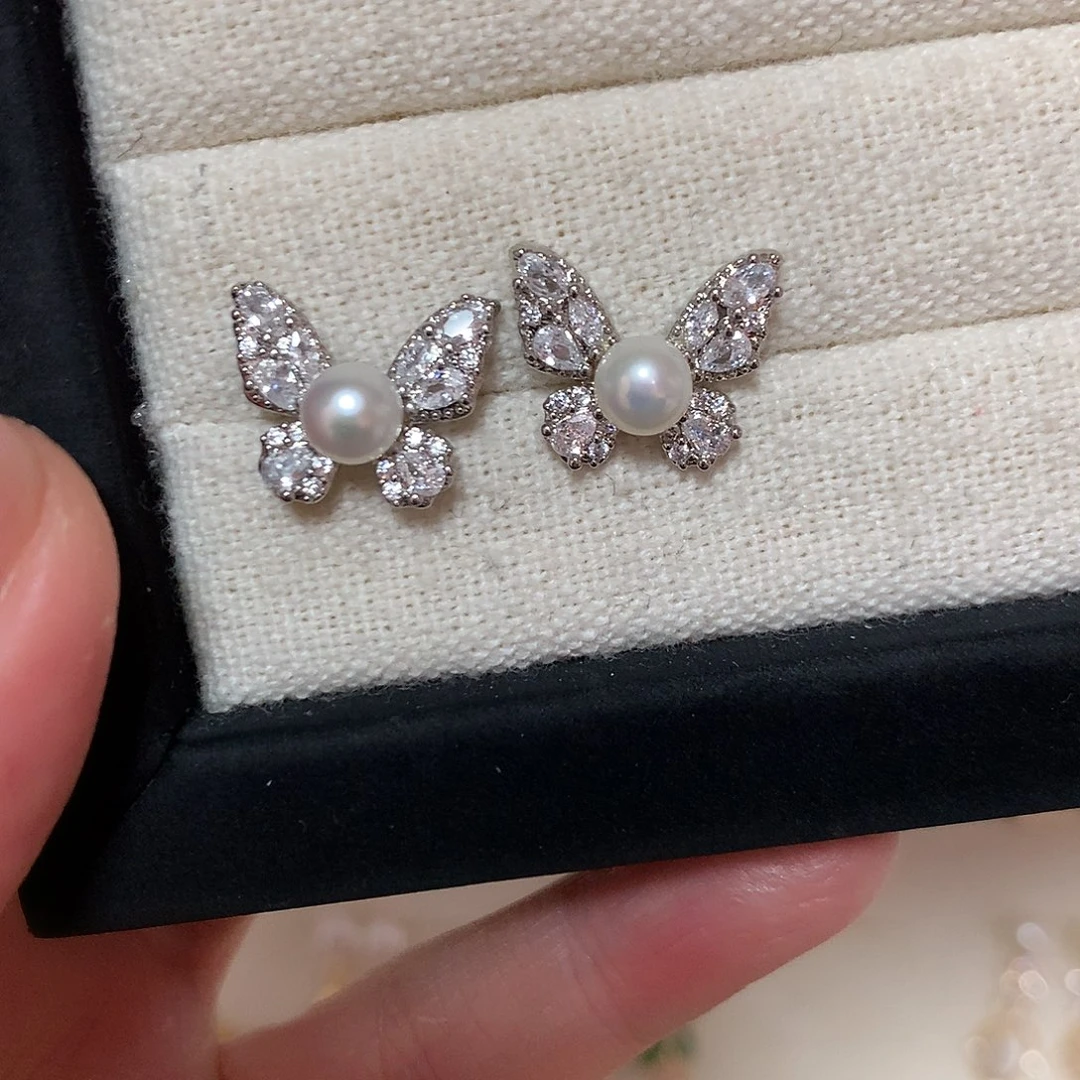 淡水珍珠耳饰合金