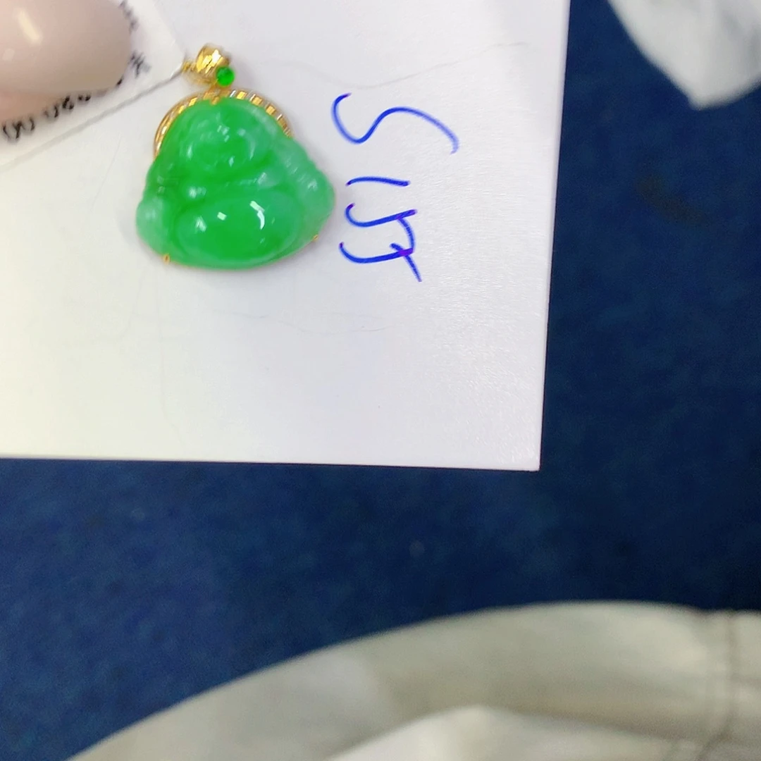 翡翠18K金镶嵌颈饰0000000000