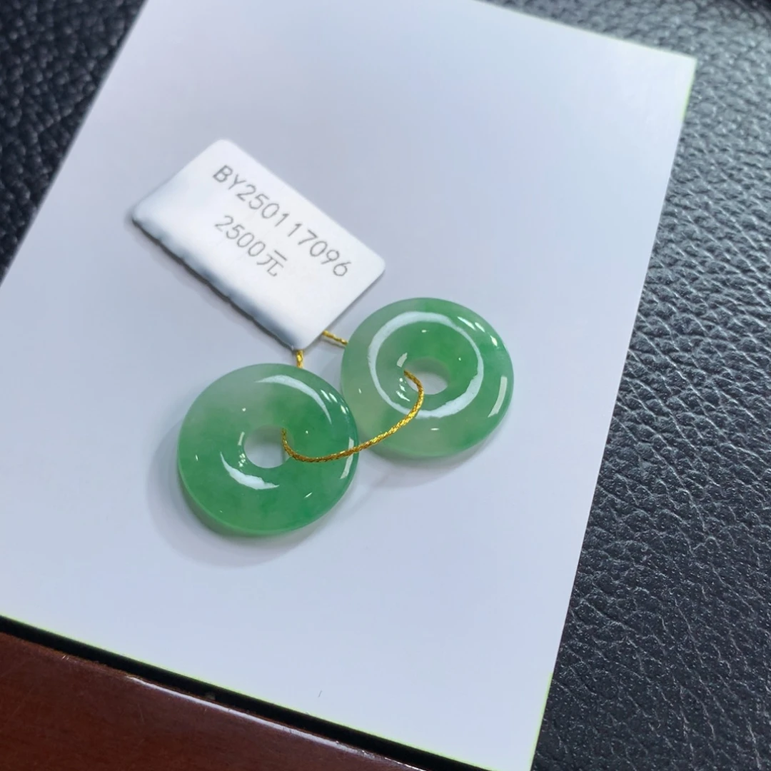 翡翠手链未镶嵌冰飘绿甜甜圈 可镶嵌耳坠