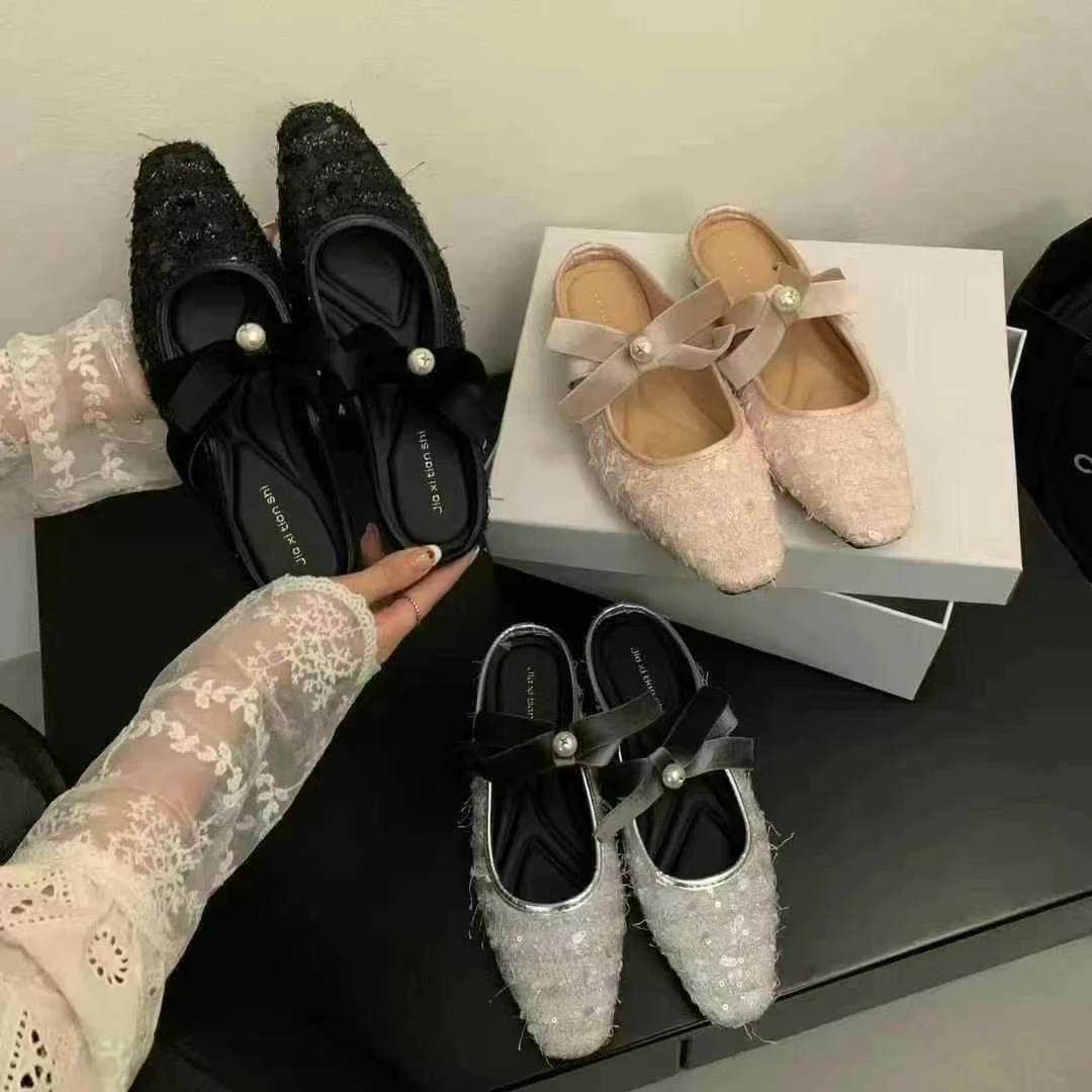 诗涵家 小香风平底软底包头拖2501