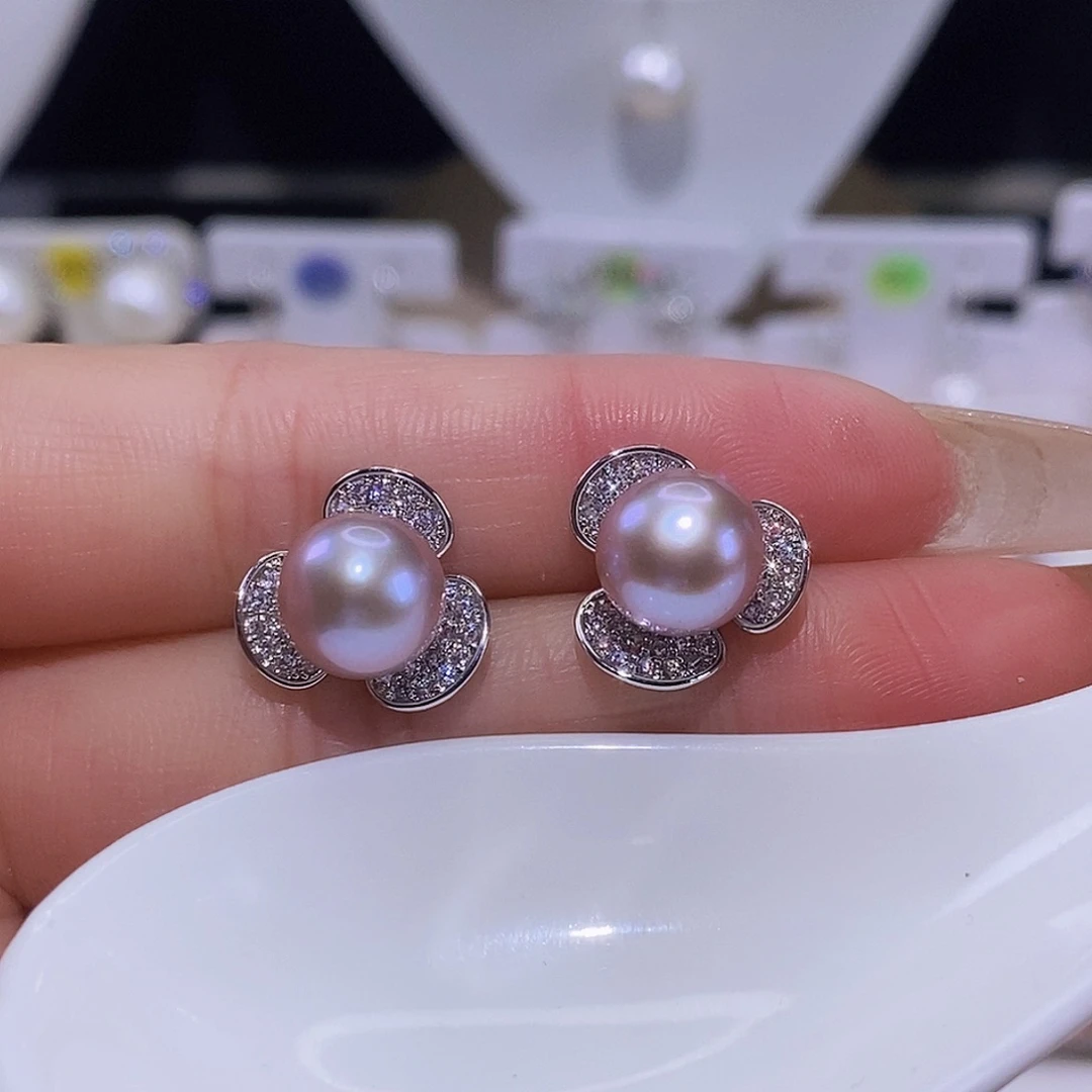 淡水珍珠耳饰合金
