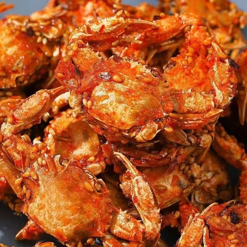 香辣小螃蟹小海蟹海鲜即食海味零食品儿时香脆小蟹干山东特产小吃