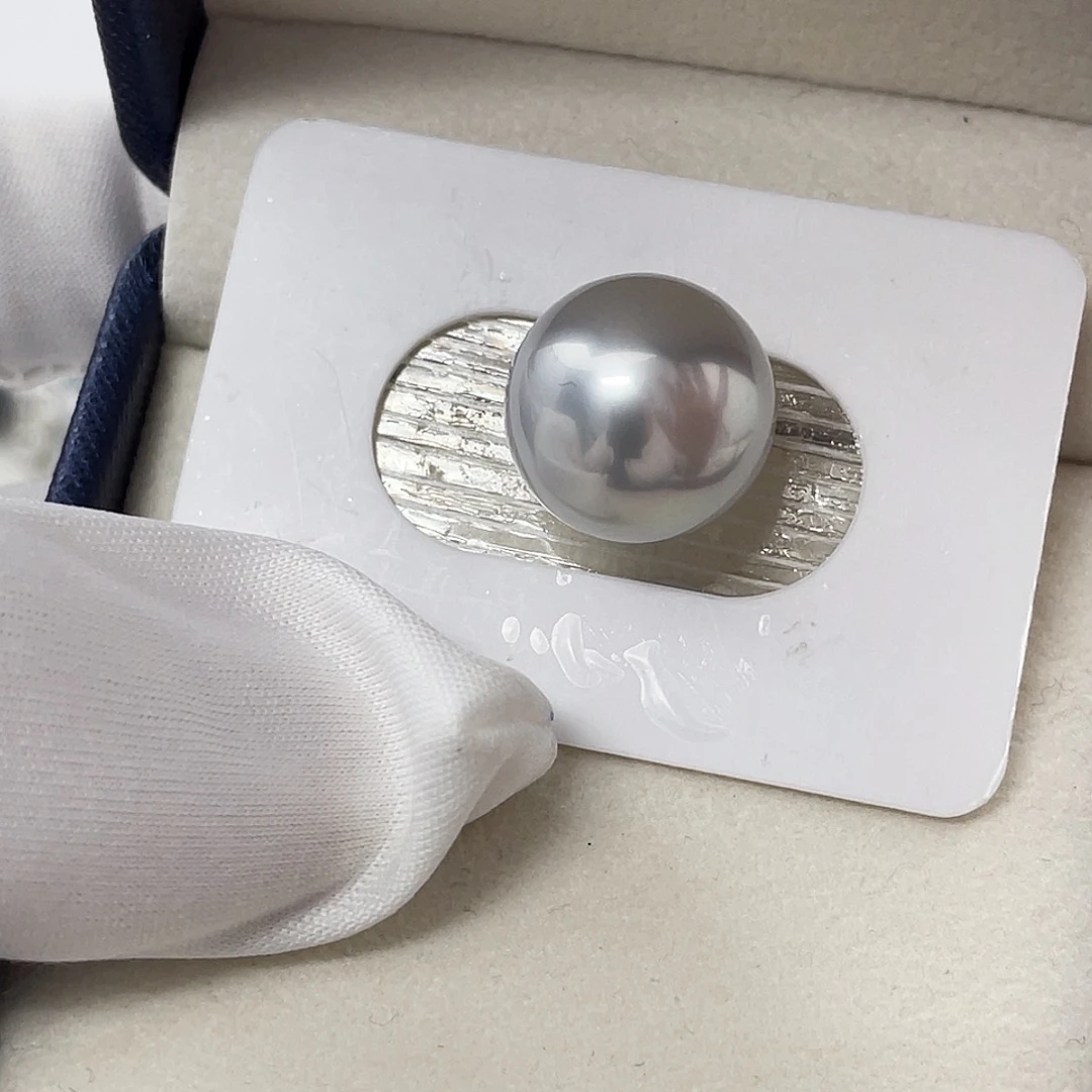 未镶嵌海水珍珠颈饰铂金灰14.8mm