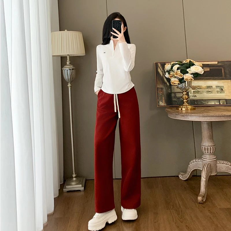 休闲运动套装女秋季慵懒风2025新款时尚减龄显瘦半拉链卫衣两件套