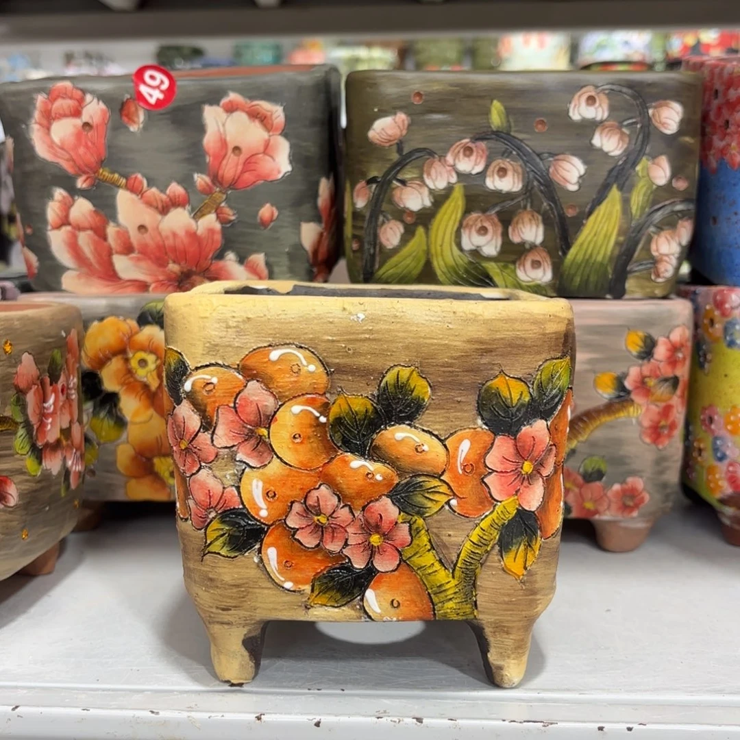 景德镇手绘花盆陶瓷11/12微瑕