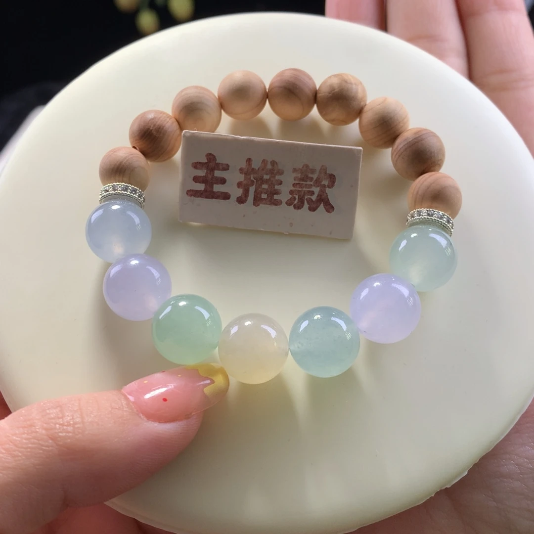 翡翠未镶嵌手串卡12冰仙子