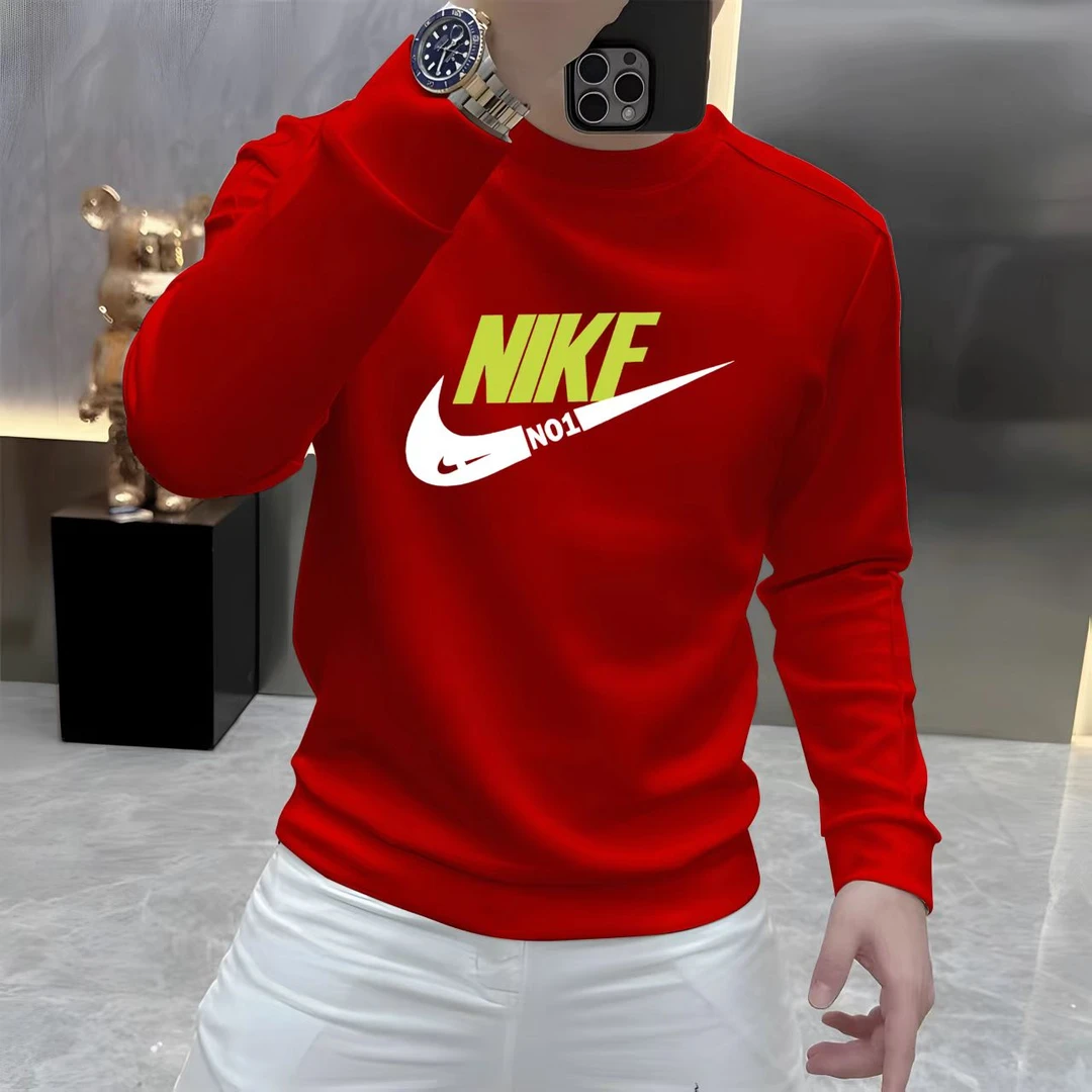 冬季新款圆领套头印花青少年百搭卫衣长袖时尚潮流加绒男士秋季