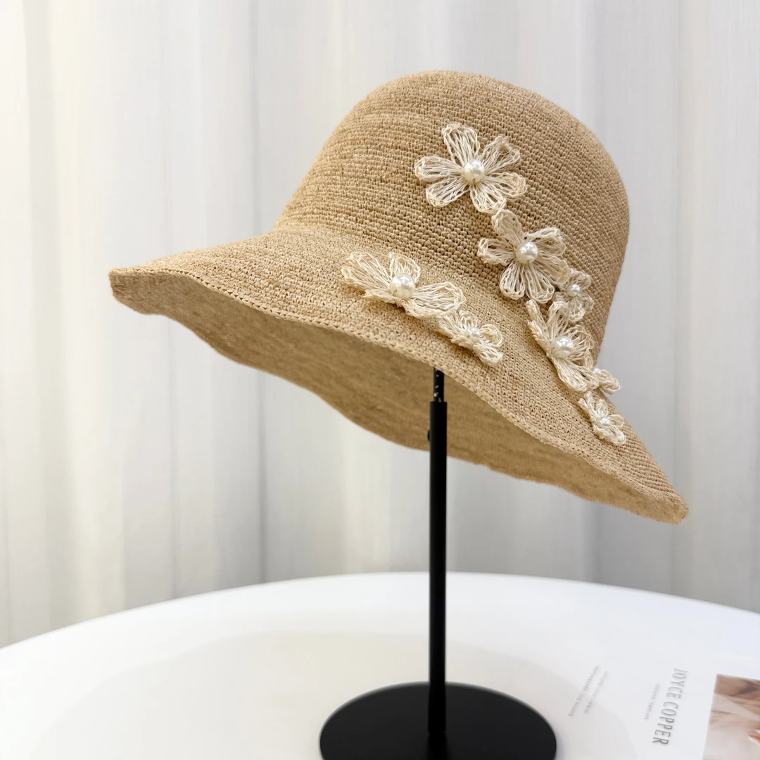 夏季女遮阳帽拉菲草防晒帽夏季防紫外线帽子可折叠太阳帽时尚