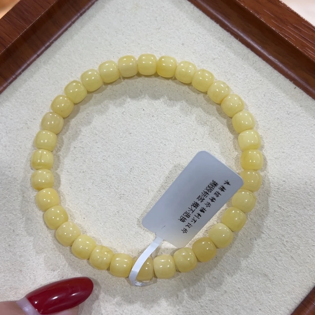 杰***儿蜜蜡未镶嵌手链6m顺色老型手串