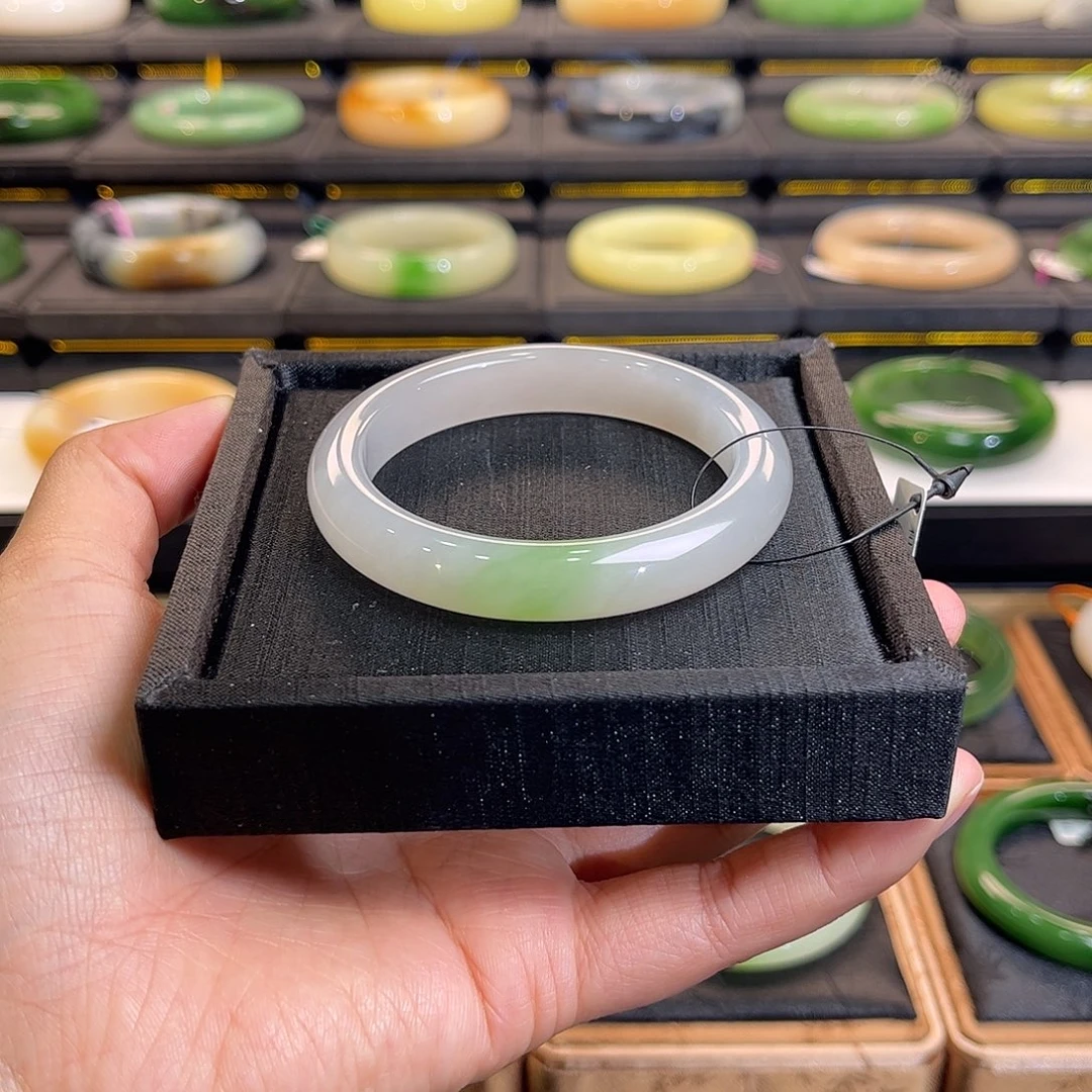 和田玉未镶嵌手镯高冰紫翠