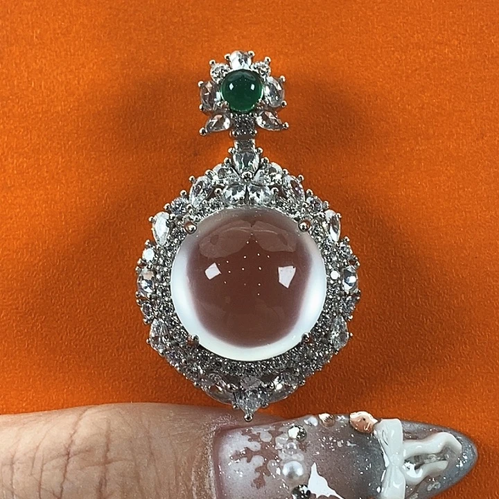 石英质玉银S925镶嵌颈饰