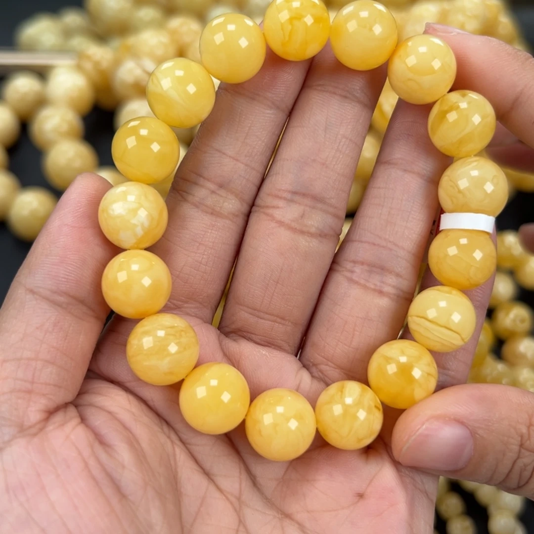 琥珀未镶嵌手链19.7克