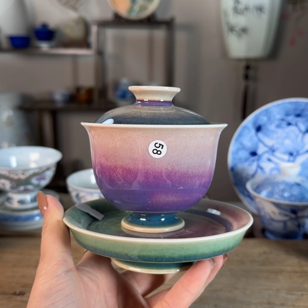 杯景德镇陶瓷柴烧多人