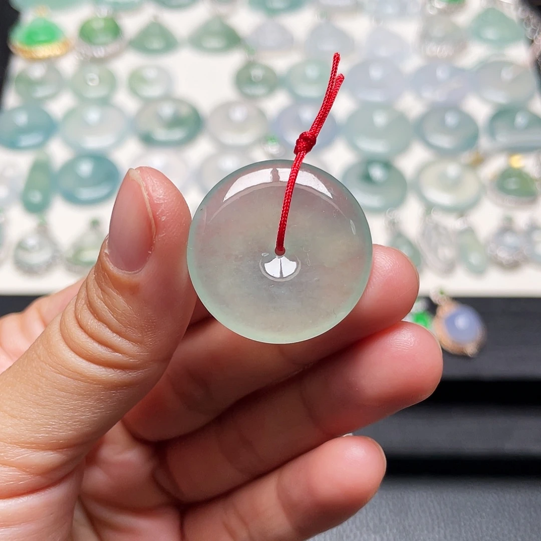 翡翠未镶嵌颈饰平安扣26.8-5.1