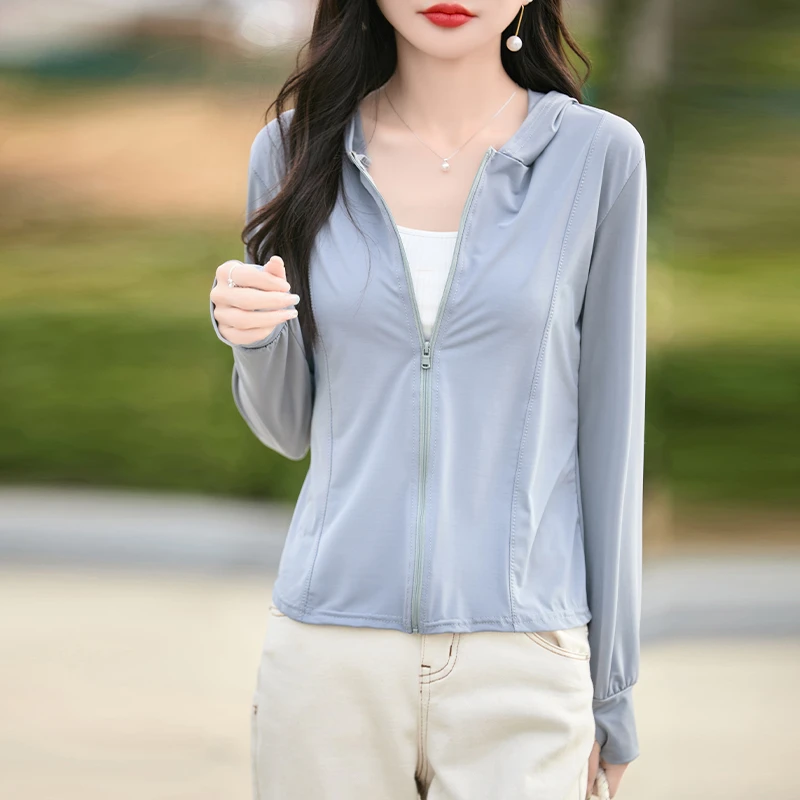 帽衫修身薄款夏季运动户外防晒服衣防晒衣女防紫外线外套SQ-306