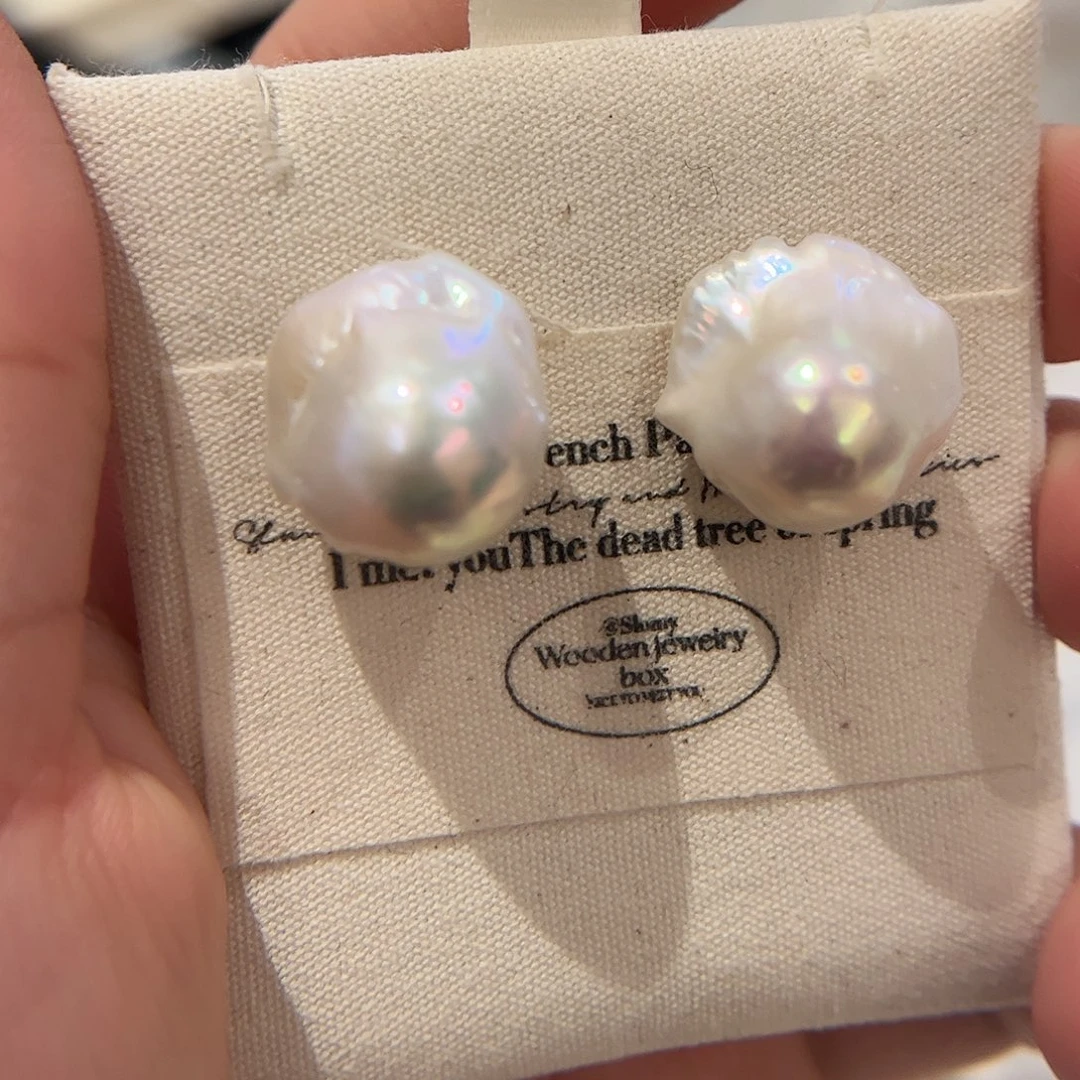 淡水珍珠耳饰银S925镶嵌