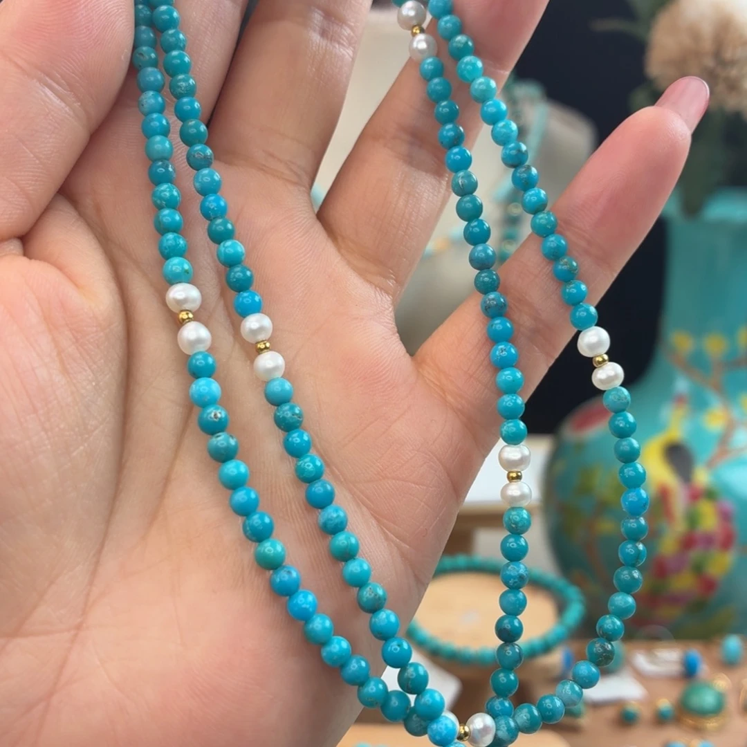 绿松石18K金镶嵌颈饰