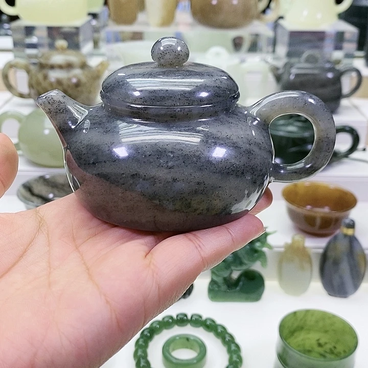 未镶嵌和田玉挂件看**复茶壶