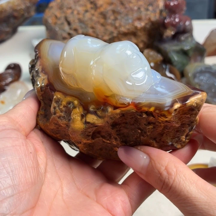玛瑙/玉髓未镶嵌吊坠(不含链)