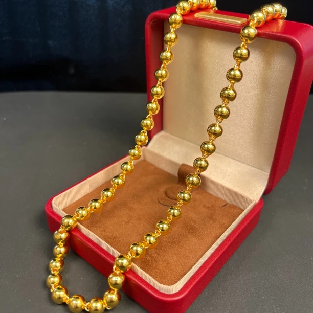 链子足银 光珠项链卡8m